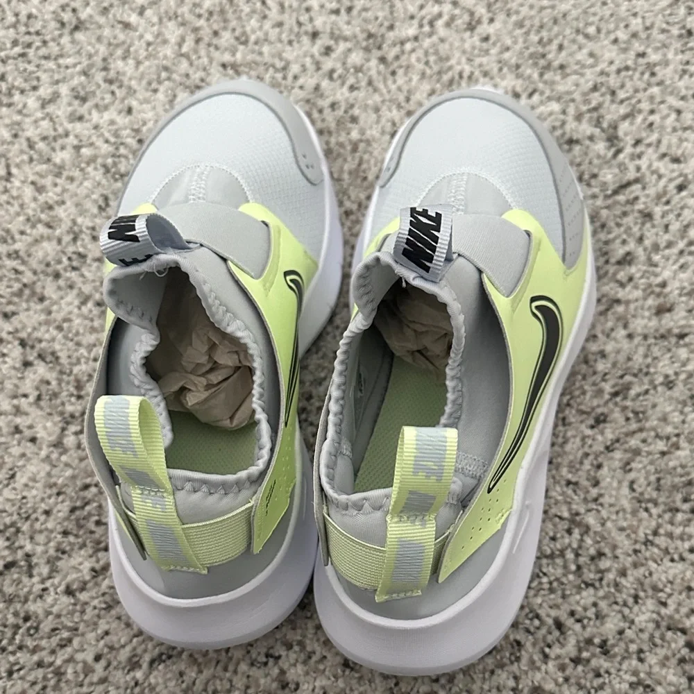 Nike Kids Silver and Neon Green Slip-On Sneakers - Picture 2 of 3